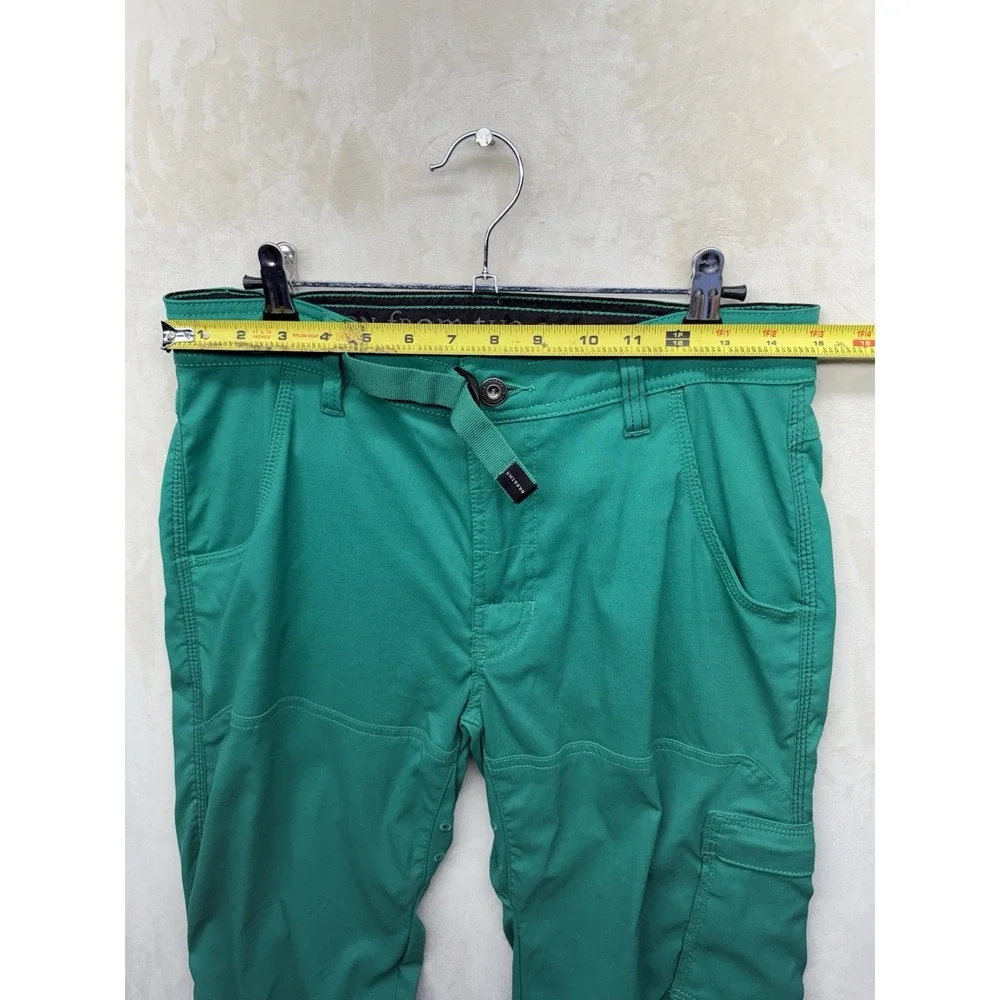 Prana Pants Mens 30x34 Cargo Stretch Zion Green Slim Straight Fit Belted Hiking